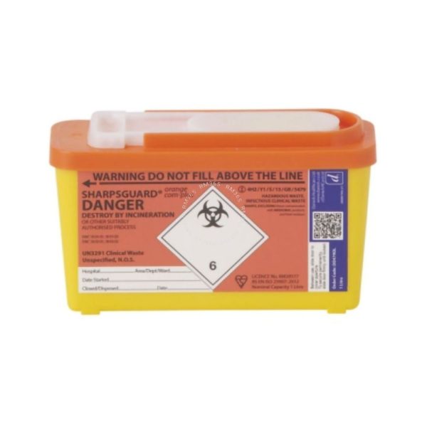 SHARPSGUARD COMMUNITY PLUS SHARPS BIN - YELLOW LID (1 X 1L)